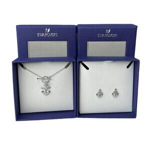 Swarovski Travel Exclusive Anchor Rhodium Plated Necklace and  Earrings
